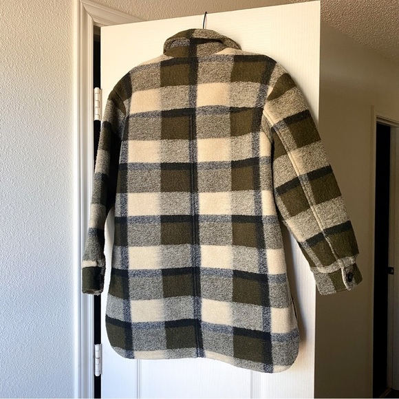 Madewell Shirt-Jacket Belrose Shacket Fuzzy Check Fall Maran Plaid XXS EUC - Picture 4 of 14